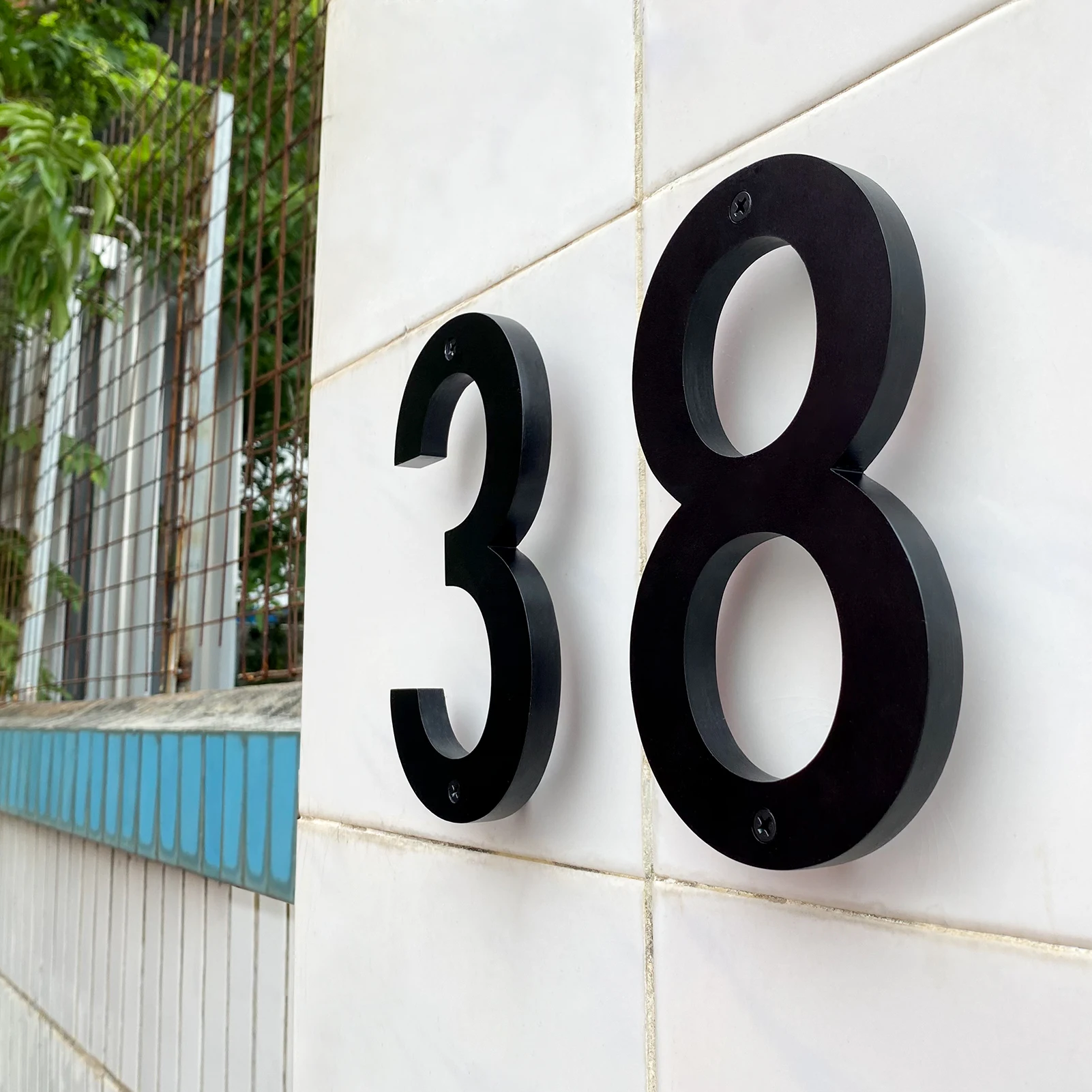 House Number for Outside Floating Modern Address Numbers for Houses by metal Black for Home Door and Mailbox