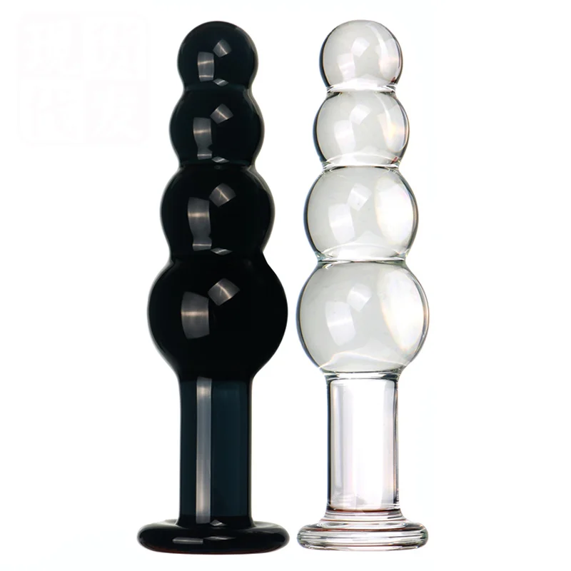 Factory New Arrival Sex Products Transparent Glass Four-Ball Anal Plug Adult Sex Toys for Masturbation