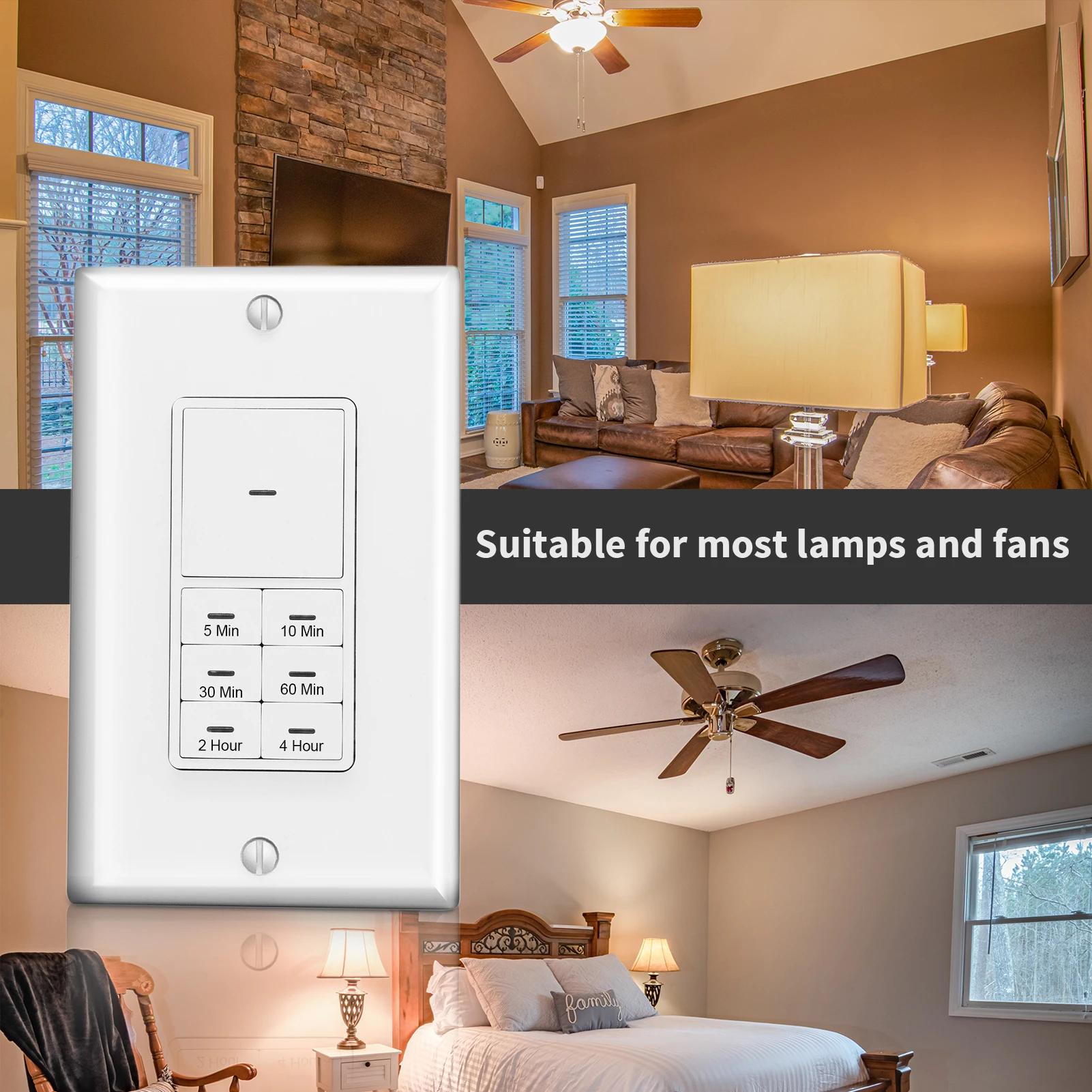 energy saving equipment push button timer light switches 5-10-30-60 Min 2-4 Hour 24 hour countdown timer switch