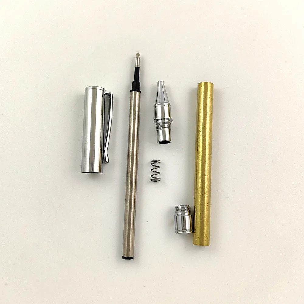 woodturning craft solid brass pen parts wooden pen making kits DIY wood turning Tubeless fountain roller ball pen kit