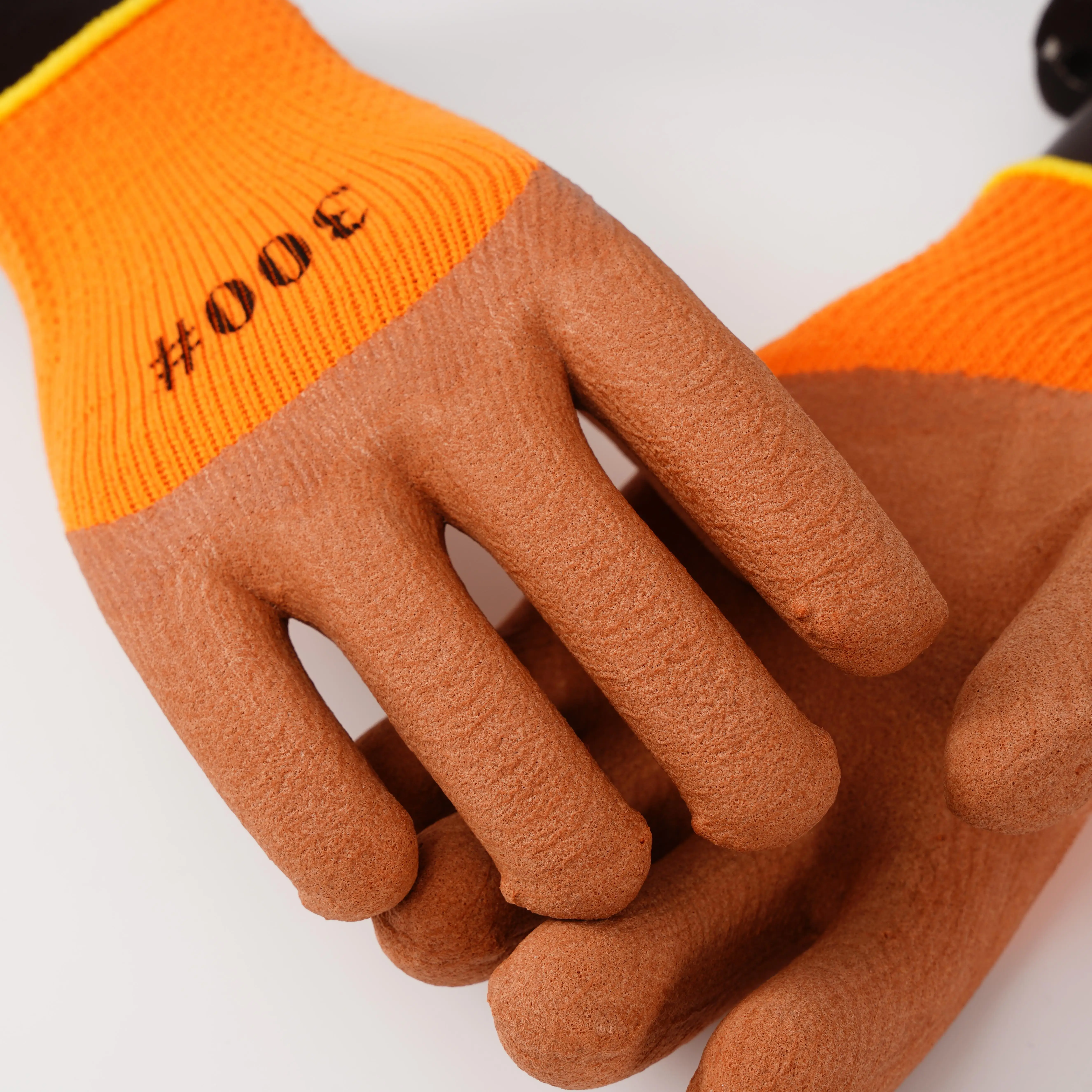 Finger Dip Cold Proof Foam Latex Coated Winter Work Gloves Outdoor