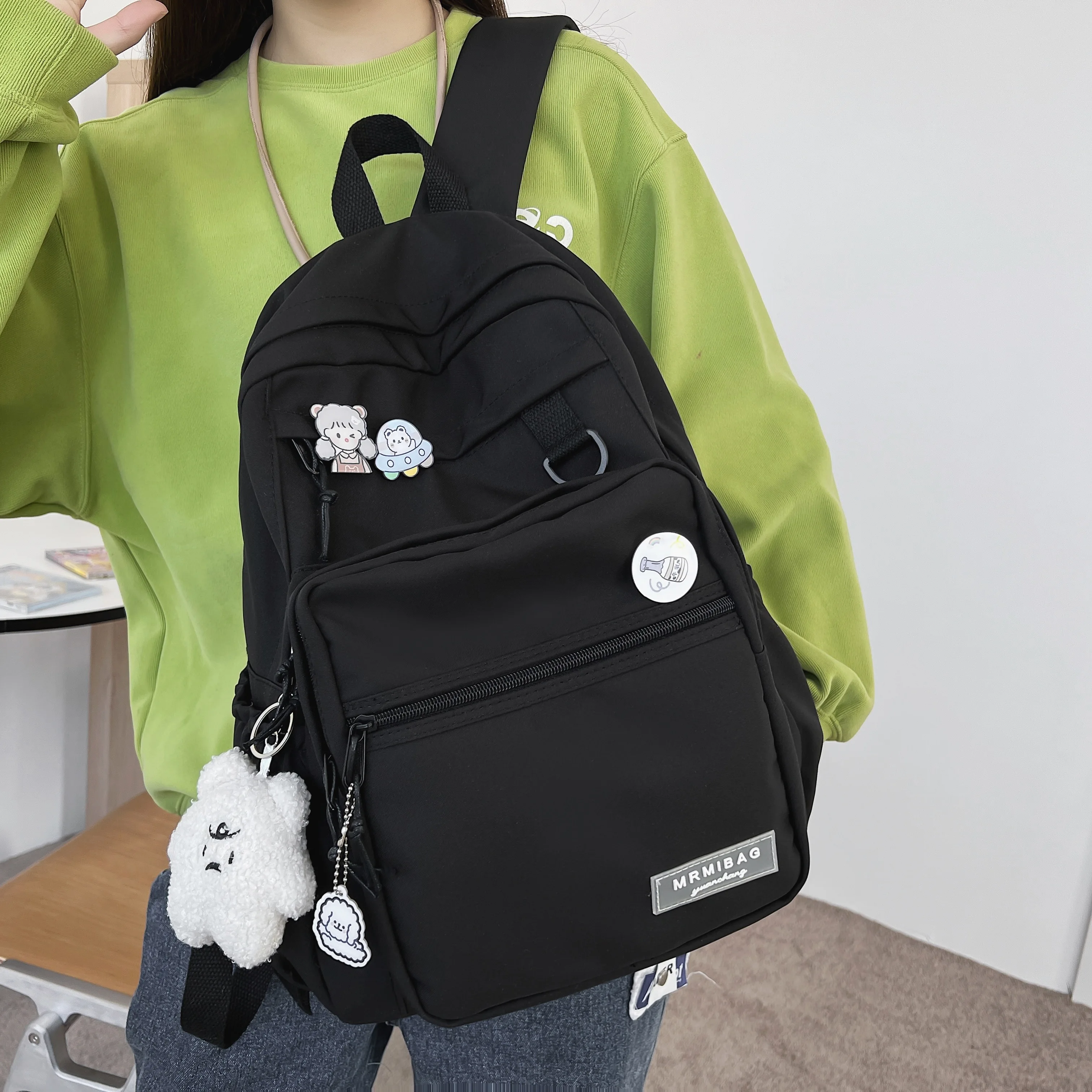 Hot sale new design large capacity cheap waterproof nylon teenagers school bags wholesale custom logo backpack