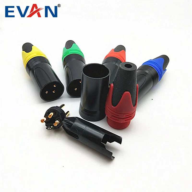 Factory OEM/ODM Style 3-Pin Male Plug Mini XLR Wire Audio Connector