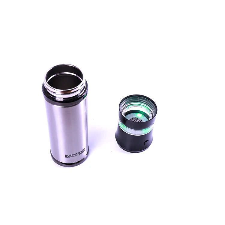 2024 Custom Logo Portable Hydrogen-Rich Glass Ionizer Generator USB Rechargeable Hotel Use Stainless Steel Water Bottle Novelty