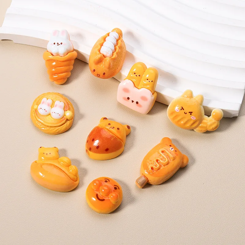 rabbit baking bread pastry glossy resin diy cream glue mobile shell material headdress hair clip accessories toys blind bags