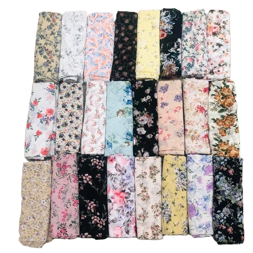 Latest flower printing print chiffon polyester scarf beach shawls  Muslim Hijab