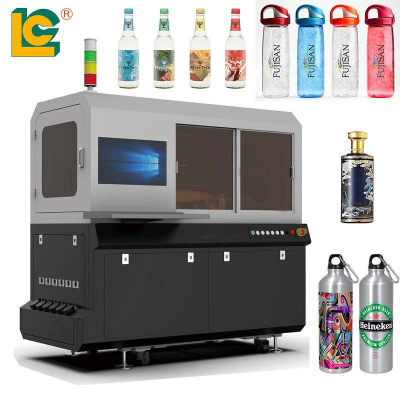 LC Brand Effect LED Glass Plastic Bottle Ceramic Tiles Cylinder Digital UV Printing Machine UV  Printer