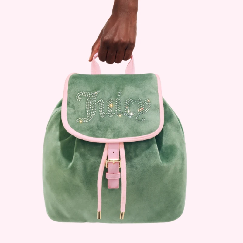 Customized Nylon Drawstring Backpack With Embellished Flap Designer Women Backpack