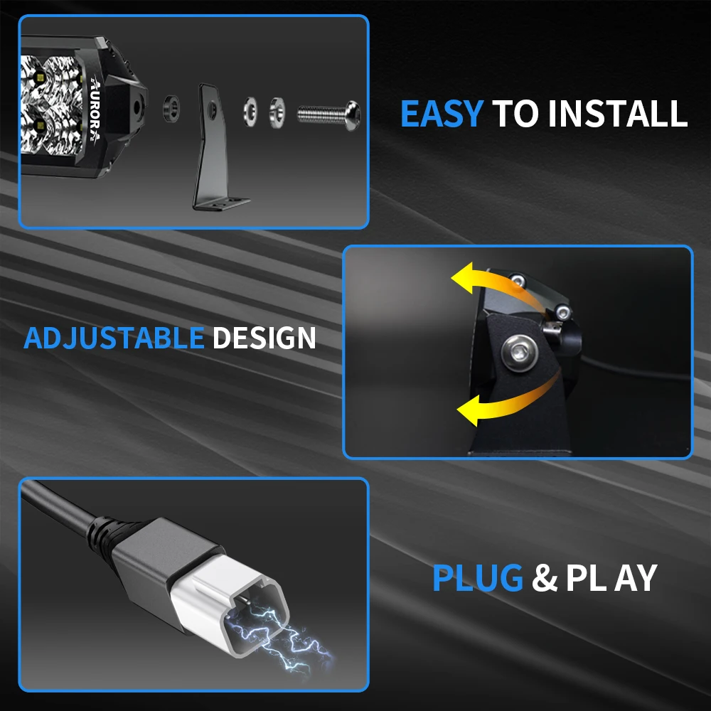 10 inch Dual Row Driving Light Bar 60W Bumper Led Off Road Light Bar for Bad Weather Snowy Rain And Fog Weather