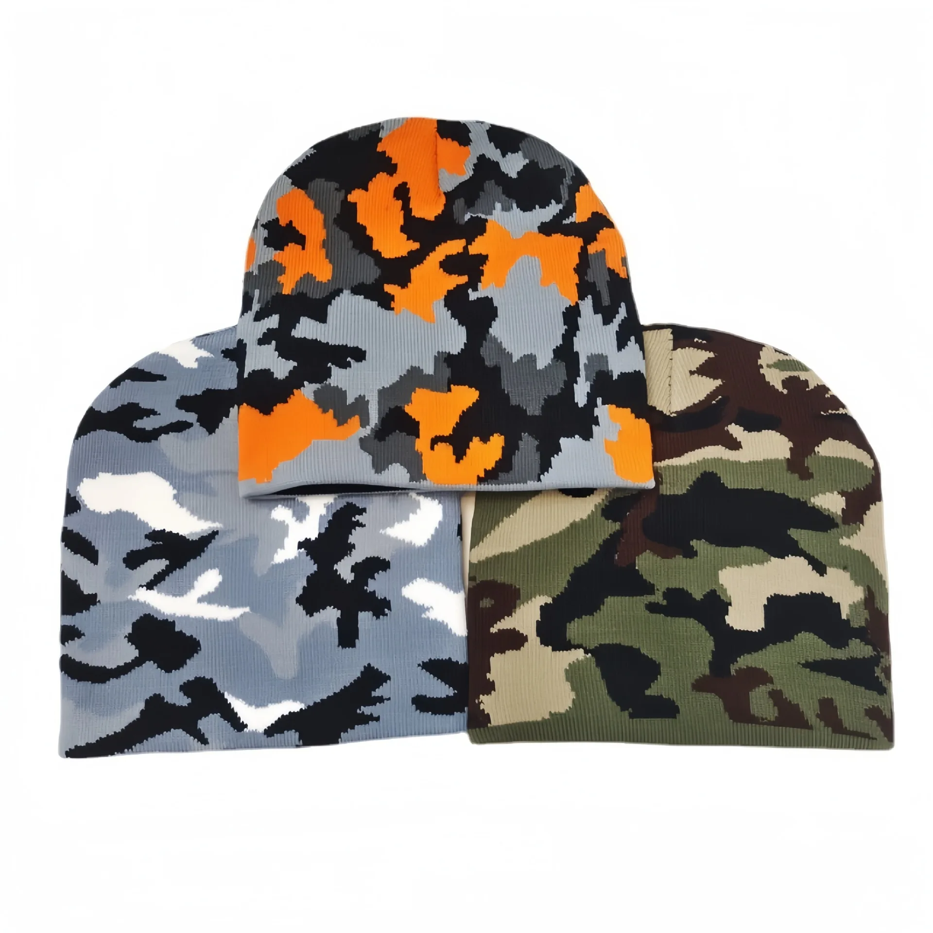 Hot sale cotton  Autumn Winter Knitted Wool Hat Men Women Outdoor Fashion Warm Ear Protection Breathable Camouflage Beanies hat
