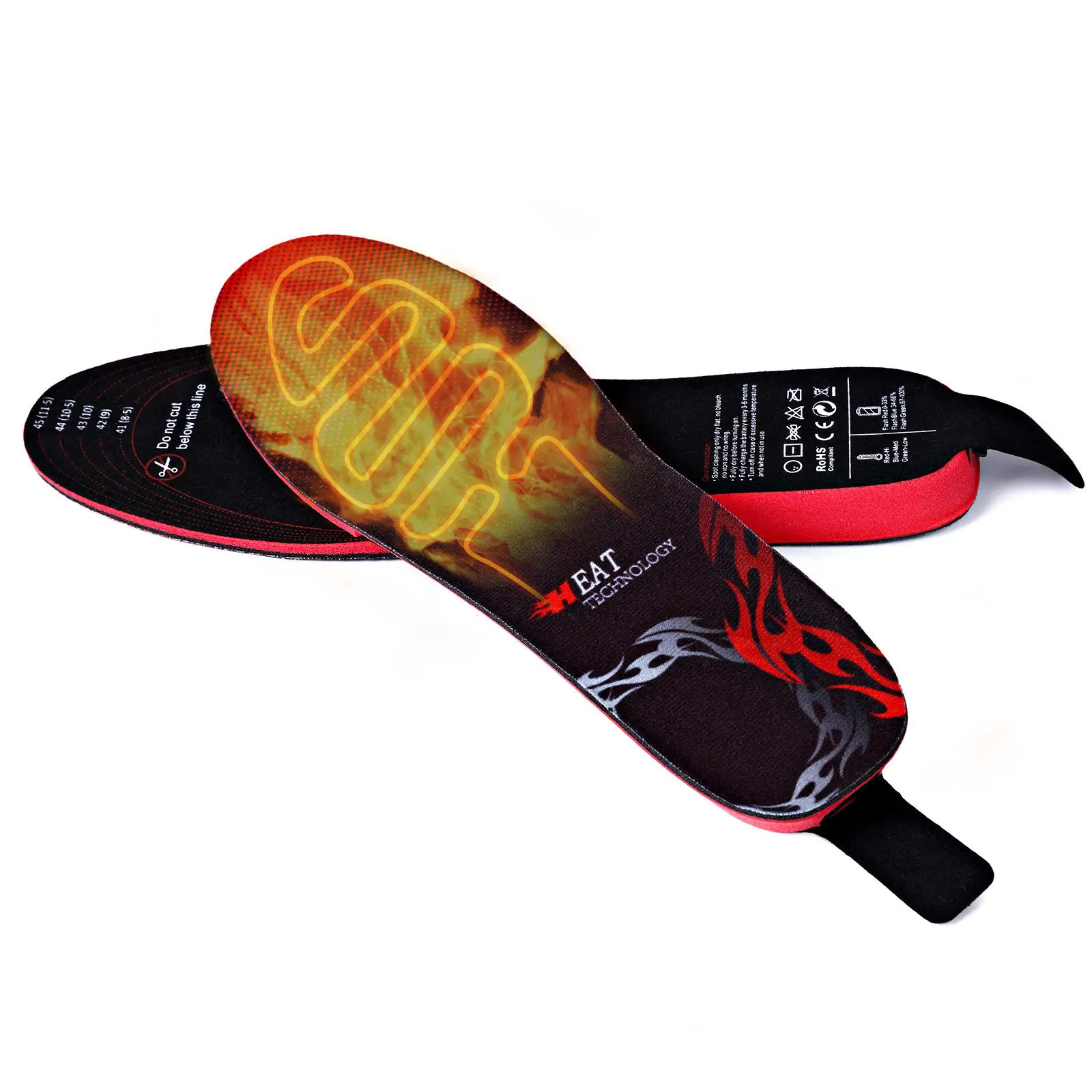 Kcfir Winter Outdoor Sports Usb Heated Insoles Foot Warming Pad Feet Warmers Sock Pad Electric Heating Shoe Insoles