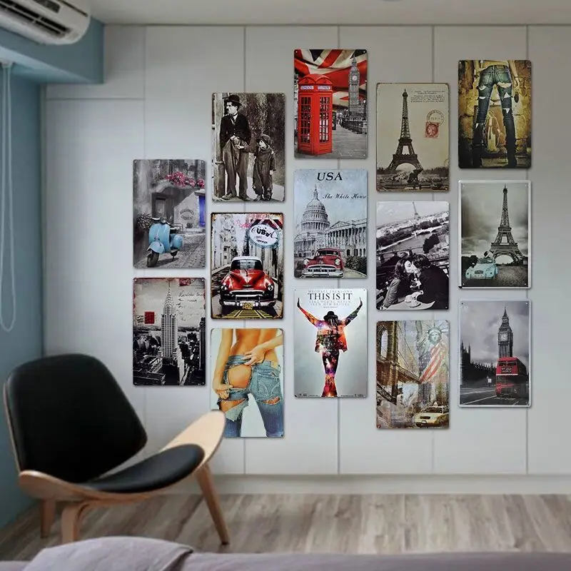 China wholesale 20x30cm metal craft hotsale vintage retro tin signs for home wall decoration