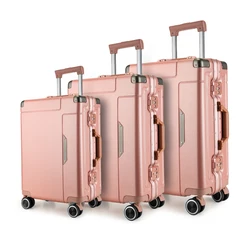 Custom hard shell travelling bags suitcase sets with tsa lock pc trolley luggage