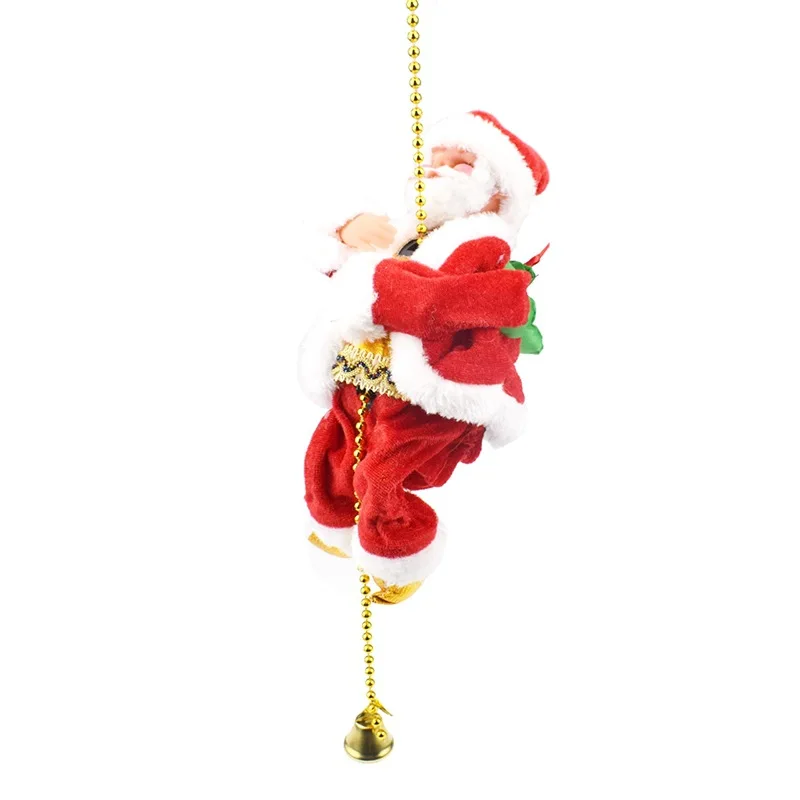 Santa Claus Marking Time Swing Toy Christmas Electric Saxophone Toy ClimbingSanta Claus Plush Doll For Christmas Tree Xmas Gift