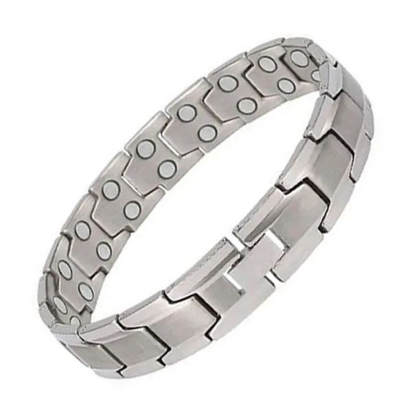 Top Supplier Fashion Magnetic Bracelet Custom Health Silver Color Men Magnetic Therapy Titanium Bracelets