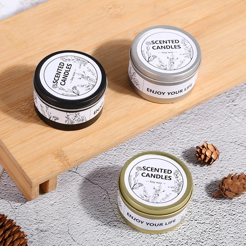 Hot Sell Tinplate Can Scented Candle Soy Wax Souvenir Gift Party Scented Round Candle 4OZ Empty Metal Tin Can