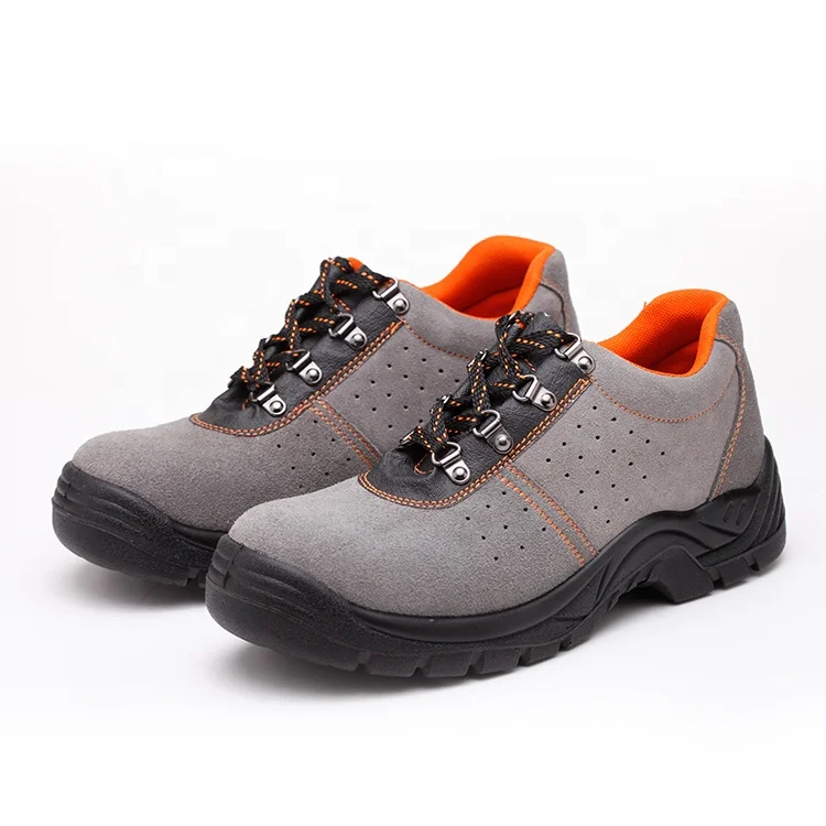 Custom  Anti-impact Suede Cow Leather Construction Safety Shoes