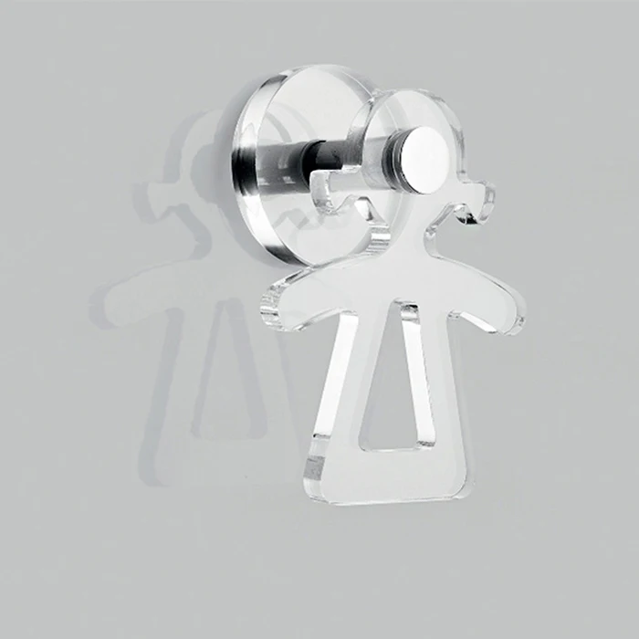 Custom Wall Mounted Small Baby Girl Shaped Clear Acrylic Clothes Coat Hanger For Home Wardrobe
