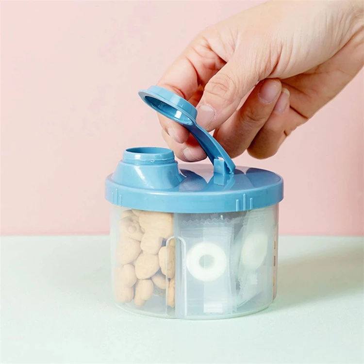 4 Grid Portable Baby Food Storage Box Essential Cereal Infant Milk Powder Box Toddle Compartments Snacks Container