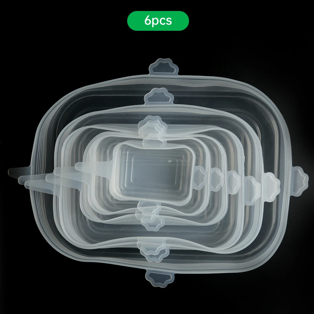 6/12/14 шт./упаковка, гибкие УНИВЕРСАЛЬНЫЕ СИЛИКОНОВЫЕ растягивающиеся крышки для пищевых контейнеров и Мисок