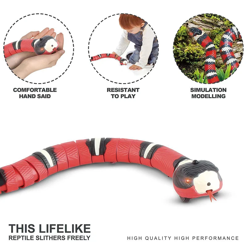 Automatic Cat Toys Interactive Smart Sensing Snake TeaseToys for Cats USB Charging