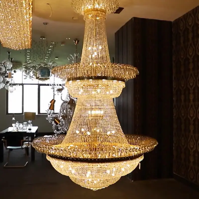 Large custom hotel wedding decorative luxury french empire crystal chandelier