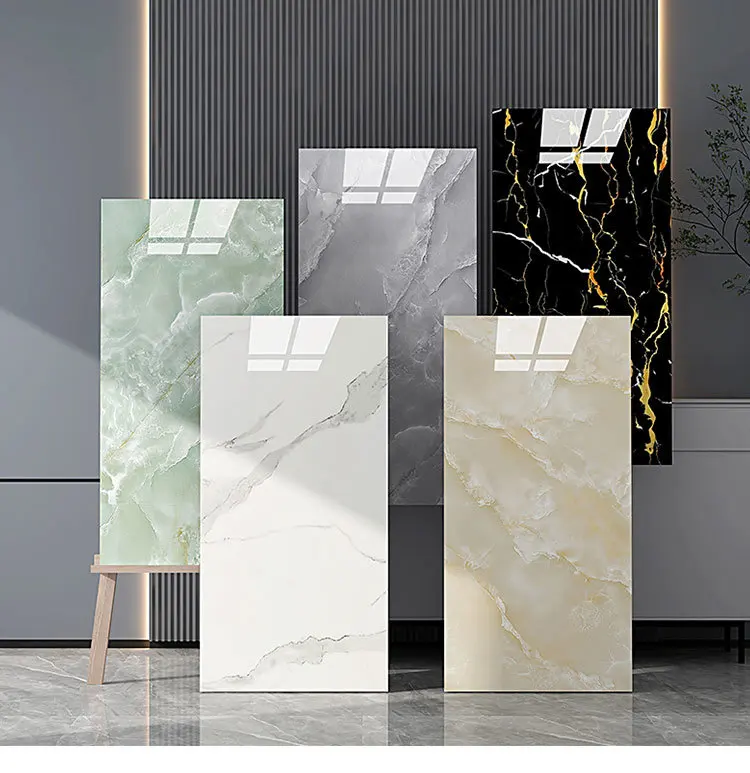 PET faux marble tile adhesive flexible marble sticker 30cm 60cm faux stone veneer flexible diy for kitchen