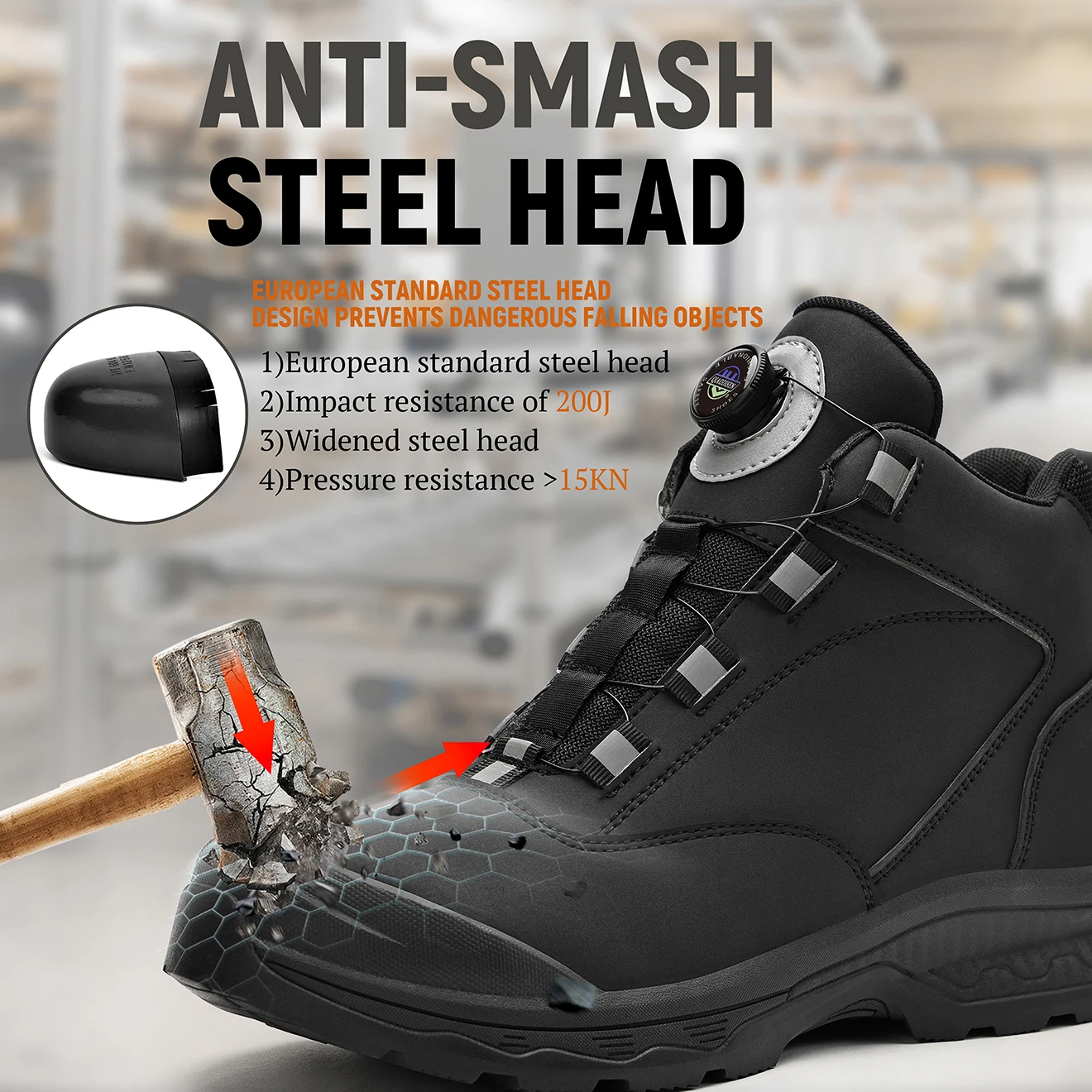 Qiaodisen brand anti puncture oil resistant Rubber outsole black safety shoes for men and women