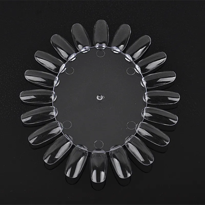 Wholesale 20 Tips Artificial Nail Oval Gel Nail Polish Color Chart Nail Color Display with Transparent Natural Color