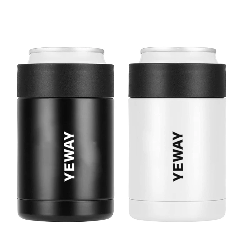 Yeway 12 oz Double Wall Can Cooler Blank Sublimation Can Cooler Insulated Vacuum Metal Stainless Steel Beer Silm Can Cooler