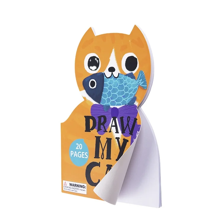 Cartoon Cat Shape Drawing Paper Color Painting Sketch Book Creative Blank Drawing Books for Kids
