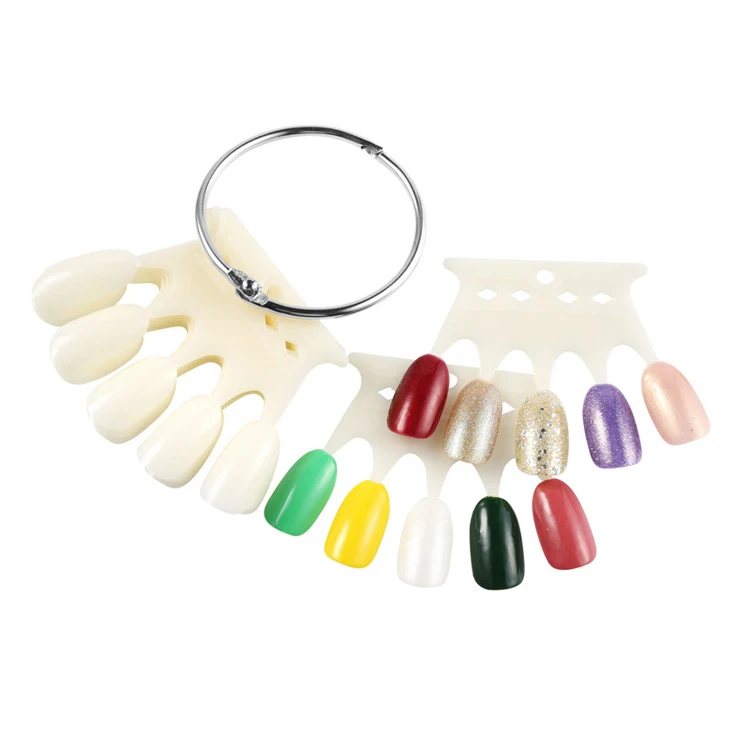 Wholesale ABS plastic nail art display stand tips salon nail extension false tips set oval practice nail trainer tips