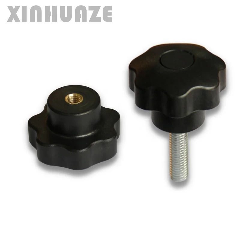 plastic nylon star handle  T-shaped hand twist nut screw  triangular spherical fastening knob  mechanical through hole handle