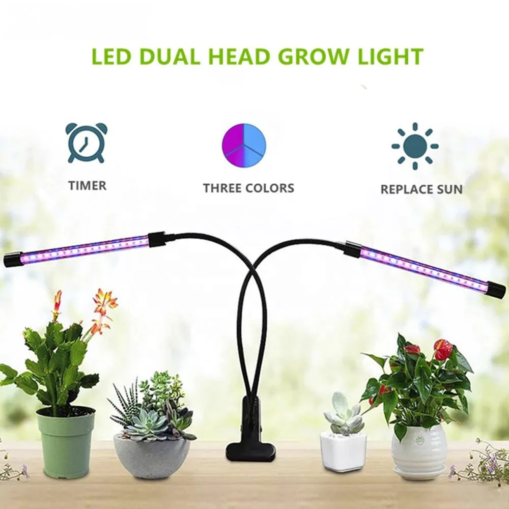 
Amazon Top Seller 3 Triple Head Gooseneck Clip Desk Plant LED Grow Light for Microgreens 