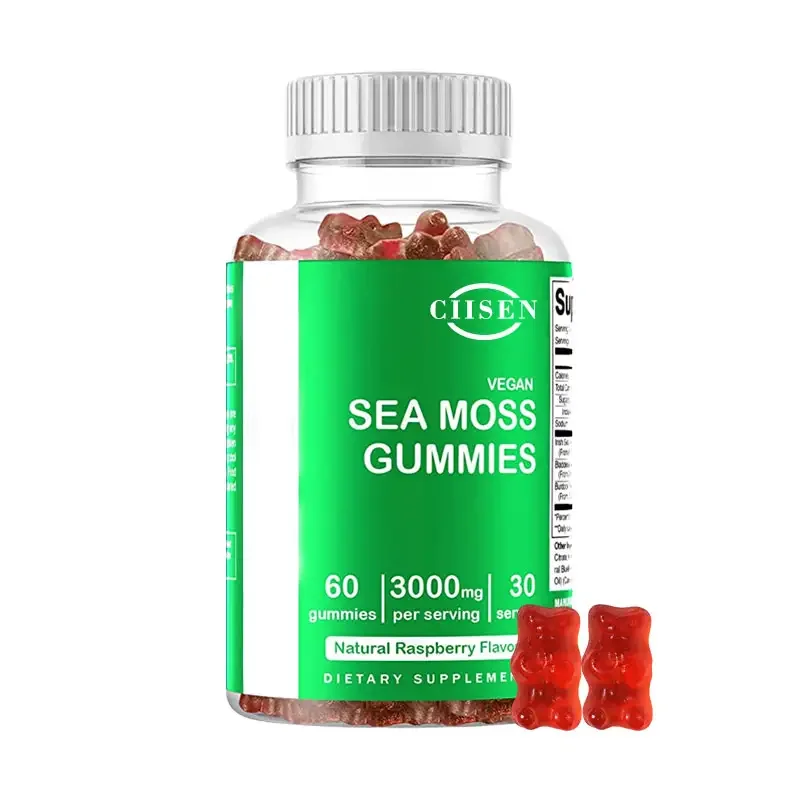 OEM Sea Moss Gummies Organic Seamoss with Maximum Potency Bladderwrack and Burdock Root Supports Skin and Joint Health