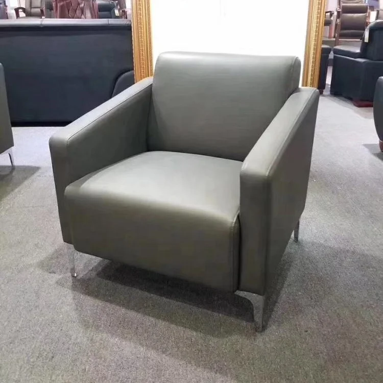 Grey color modern leather latest design sofa cheap office room furniture sofa