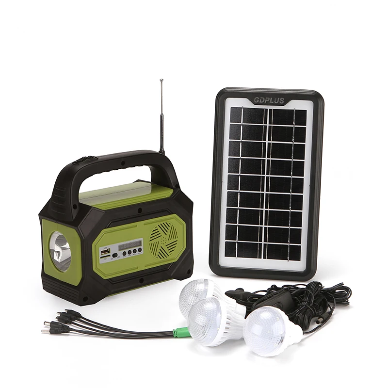 Solar Panel Charge Home Lighting System Power Indoor Kit With 3 Lamps