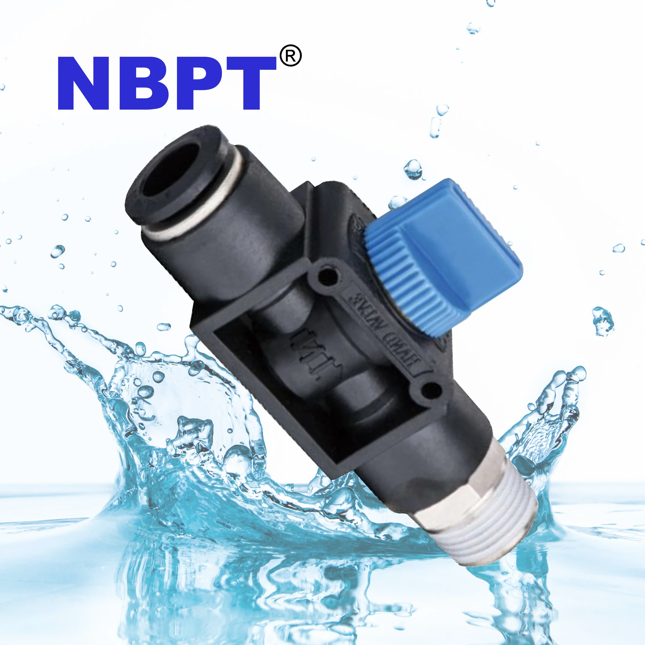 HVFS In Line Male Push One Touch Connection, Brass Fittings, Ball Valve