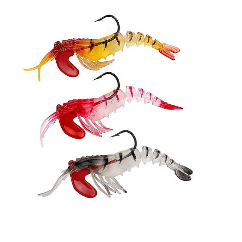 7cm Shrimp Simulation Soft Prawn Lure Hook Tackle Bait Fishing Lures