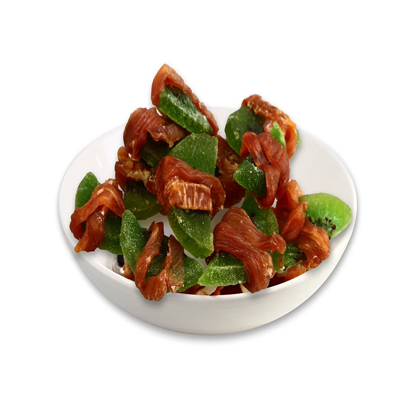 2022 Premium quality organic pet food with 100% real chicken breast of dry chicken jerky with kiwi fruit twisted