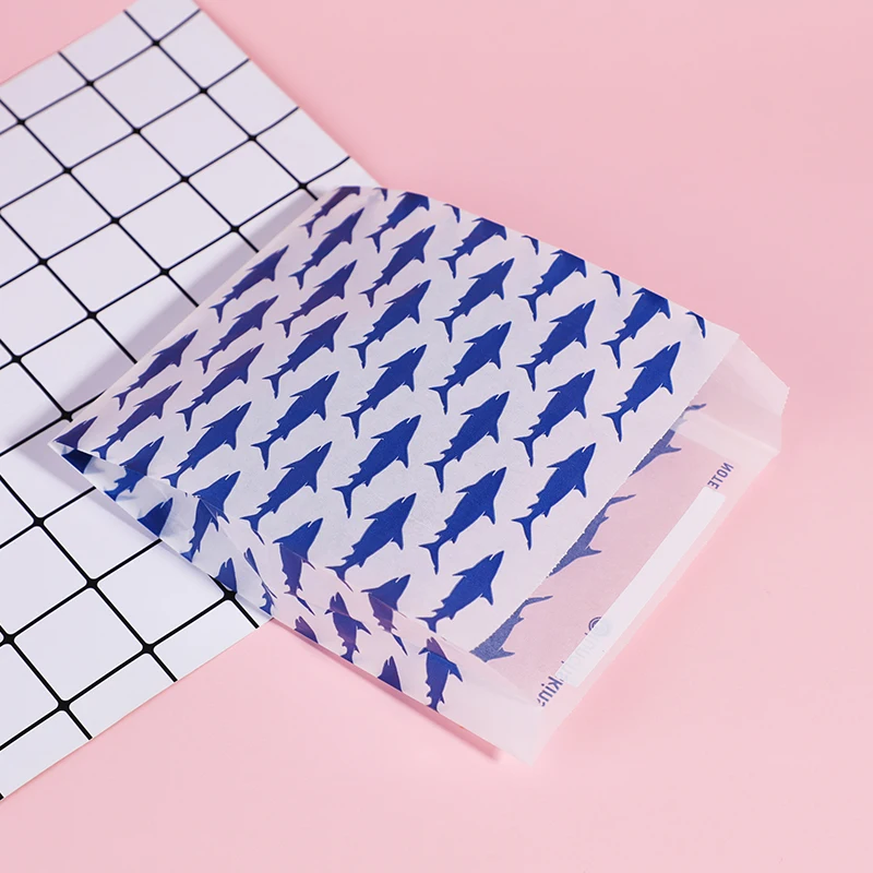 Custom Embossed Disposable Self Seal Transparent Biodegradable Envelope Wax Paper Glassine Bag