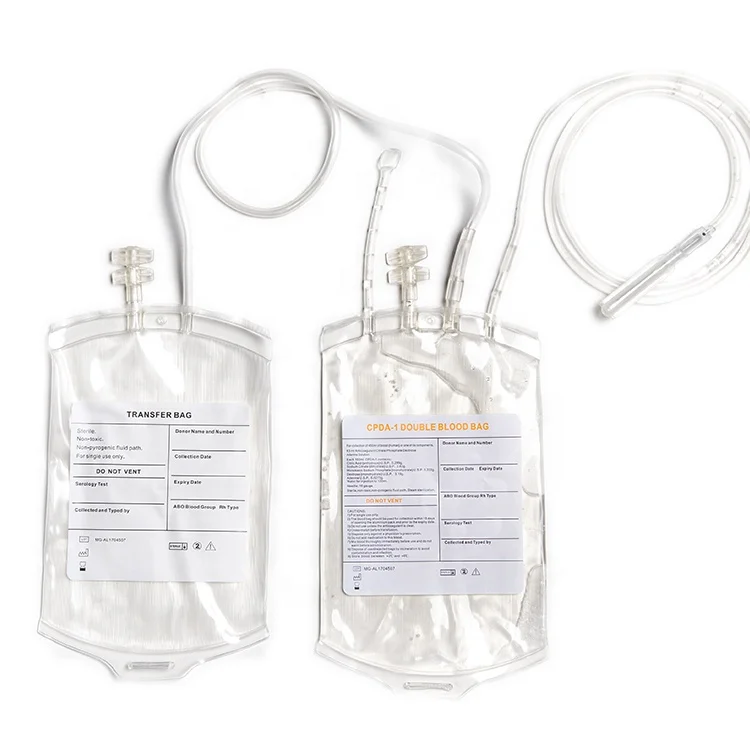 Medical empty Blood collection bag quadruple cpd/sagm blood transfusion bags