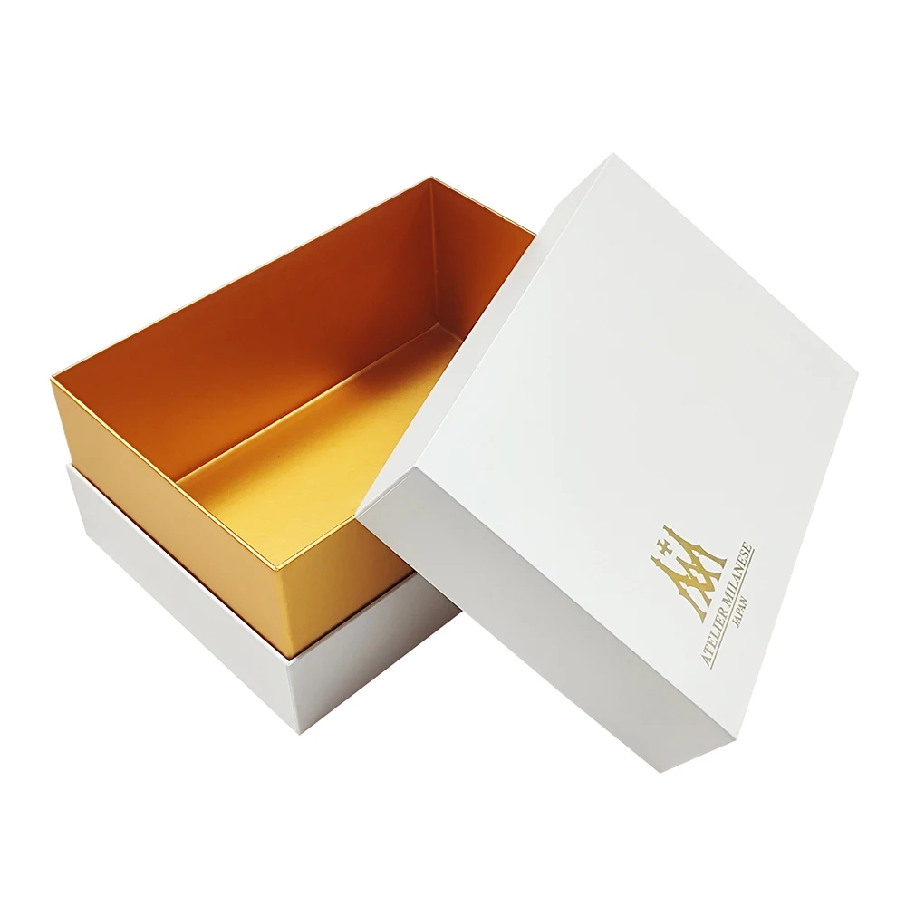 Custom Gold Stamping Logo Durable Cardboard Removable Rigid Lid Handmade Paper Gift Boxes