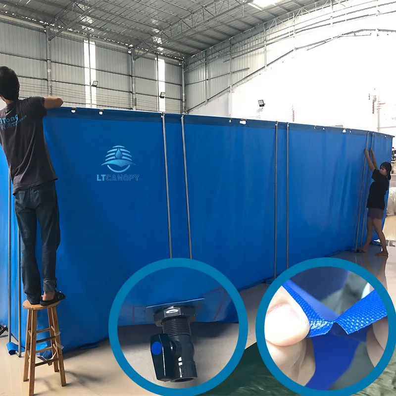 Litong Custom large tarpaulin pond metal frame pool durable family rectangular pvc swimming pool