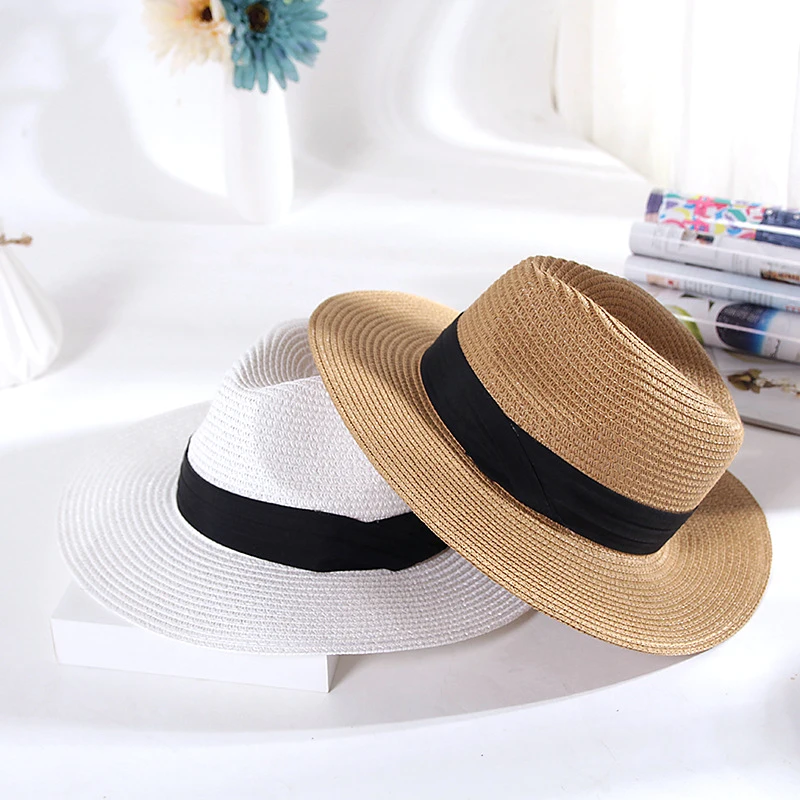 Panama hat wholesale custom logo summer paper beach straw hats for women men