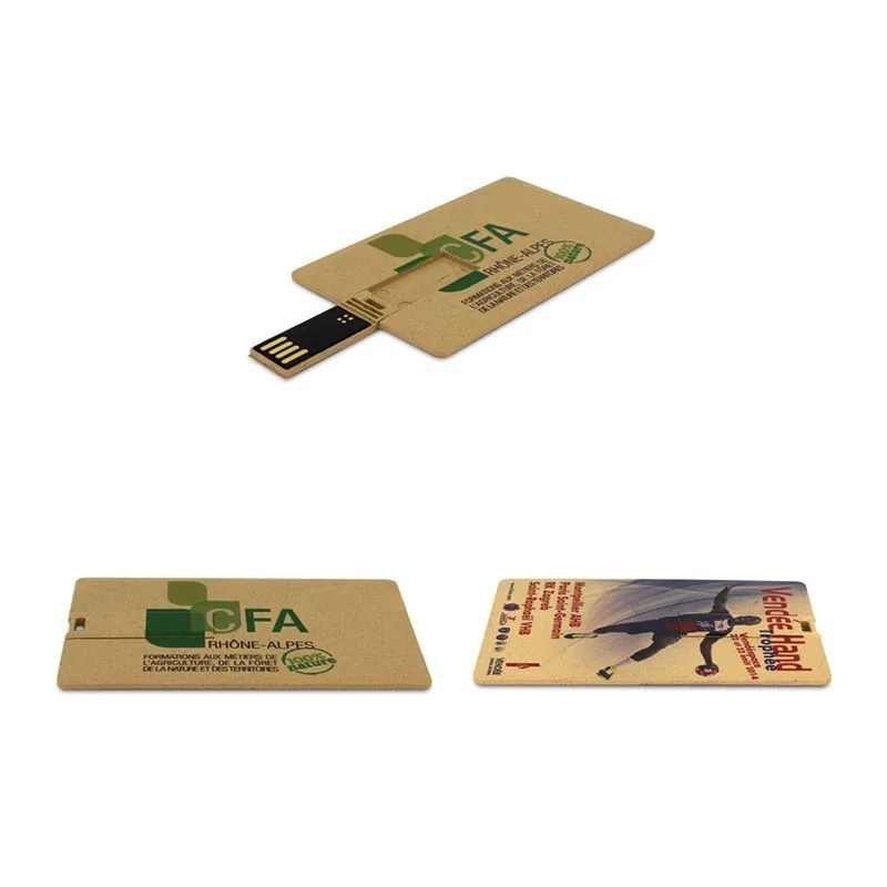 Eco-Friendly Pendrive Usb 2.0/3.0 Paper Made Credit Cards 2Gb 4Gb 8Gb Usb Flash Drives New Listing Wholesale Memory Sticks