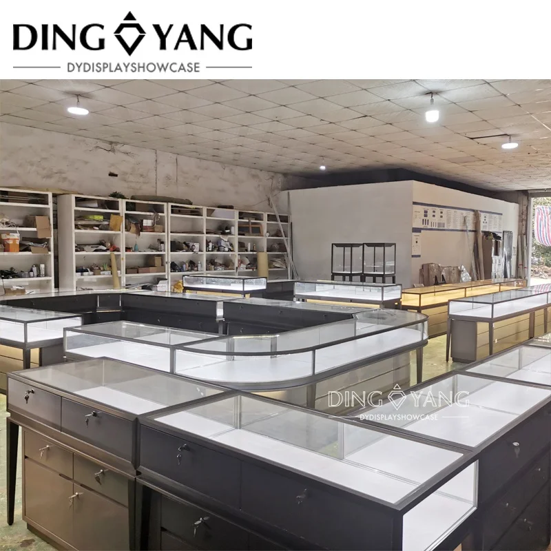 One-stop Service Custom Made Factory Supply Modern Gold Shop Design , Gold Showroom Counter Design