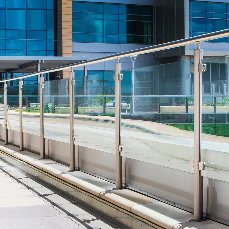 DF metal luxury balustrade designs led hospital handrail light laser aluminum cut iron railing  baluster hand rail for stair