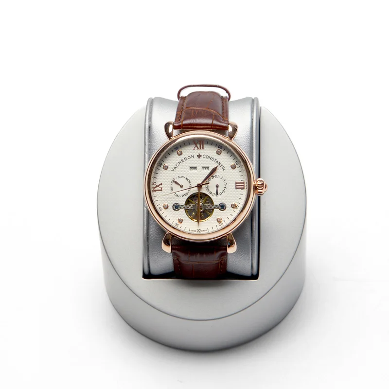 
Luxury Sliver watch stand with PU leather pillow Jewelry watch Holder Watch Display Stand 