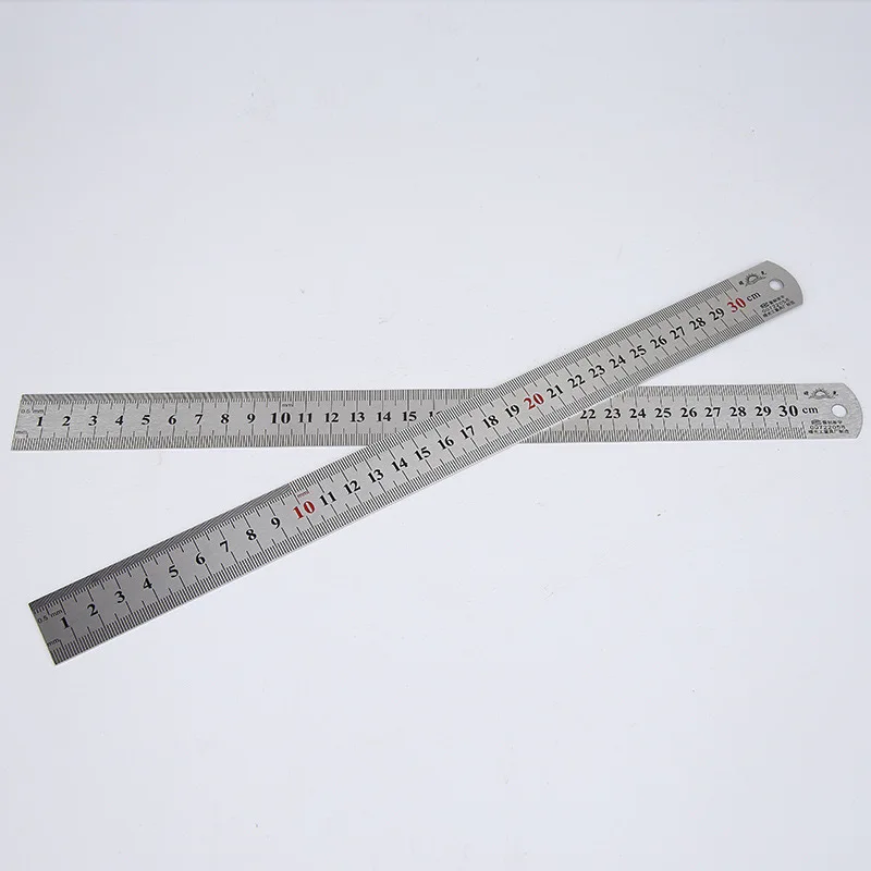 Straight Steel Scale Ruler Custom Top Quality Drawing Metal Ruler 20cm 30cm